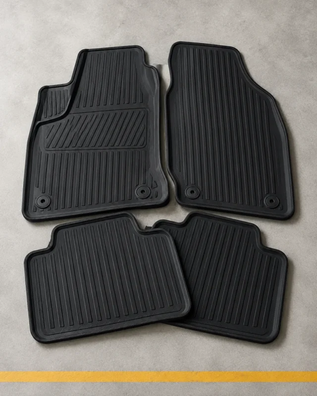 Heavy Rubber Floor Mats, 4 Pieces